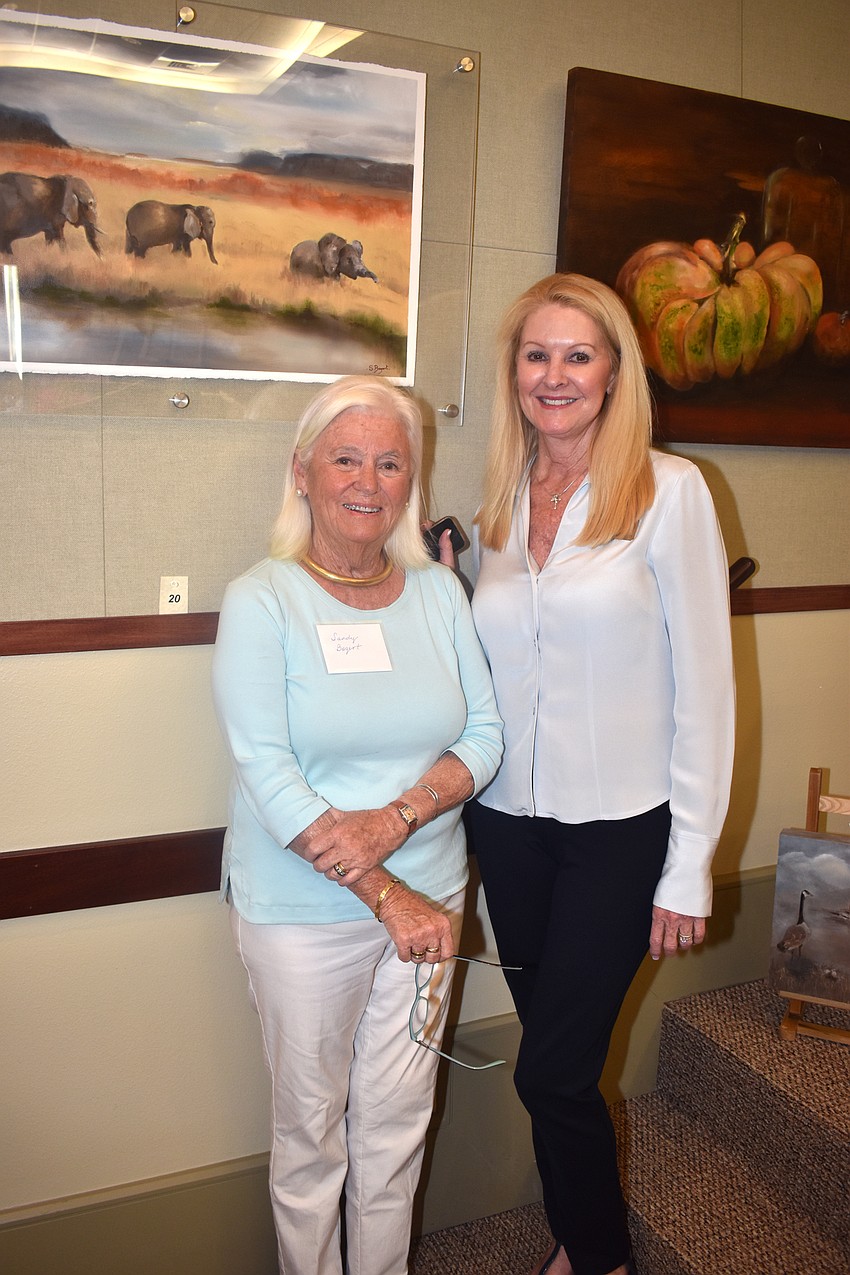 Artist Sandy Bogert with Susan Phillips