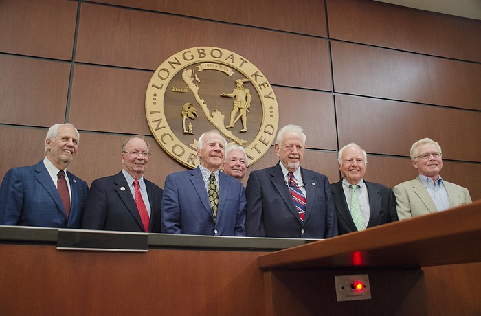 Irwin Pastor, left, Randy Clair, Ed Zunz, Jim Brown, George Spoll, Jack Daly and Ken Schneier