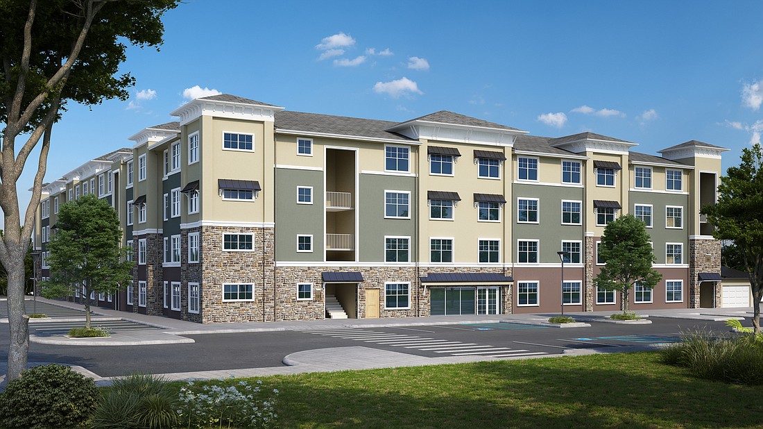 More than half of the units at Arbor Village, depicted in the above drawing, will go to homeless individuals with disabling conditions. The developer says the complex will function like a normal apartment property.