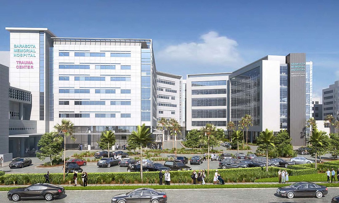 Sarasota Memorial Hospital plans to add a new cancer center, right, to its campus by 2020.