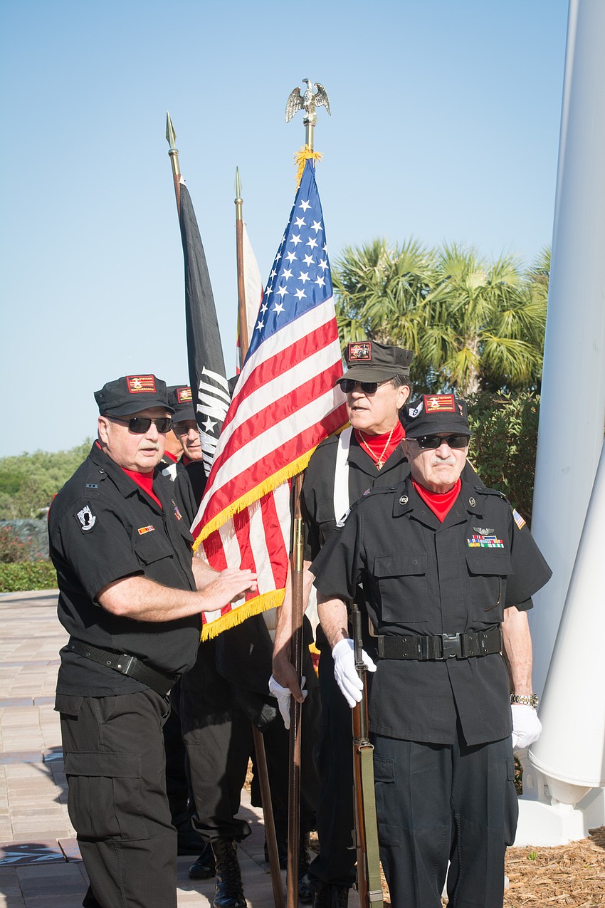 Members of the Alpha Co. Honor Guard of the Vietnam Brotherhood make an appearance at the ceremony.