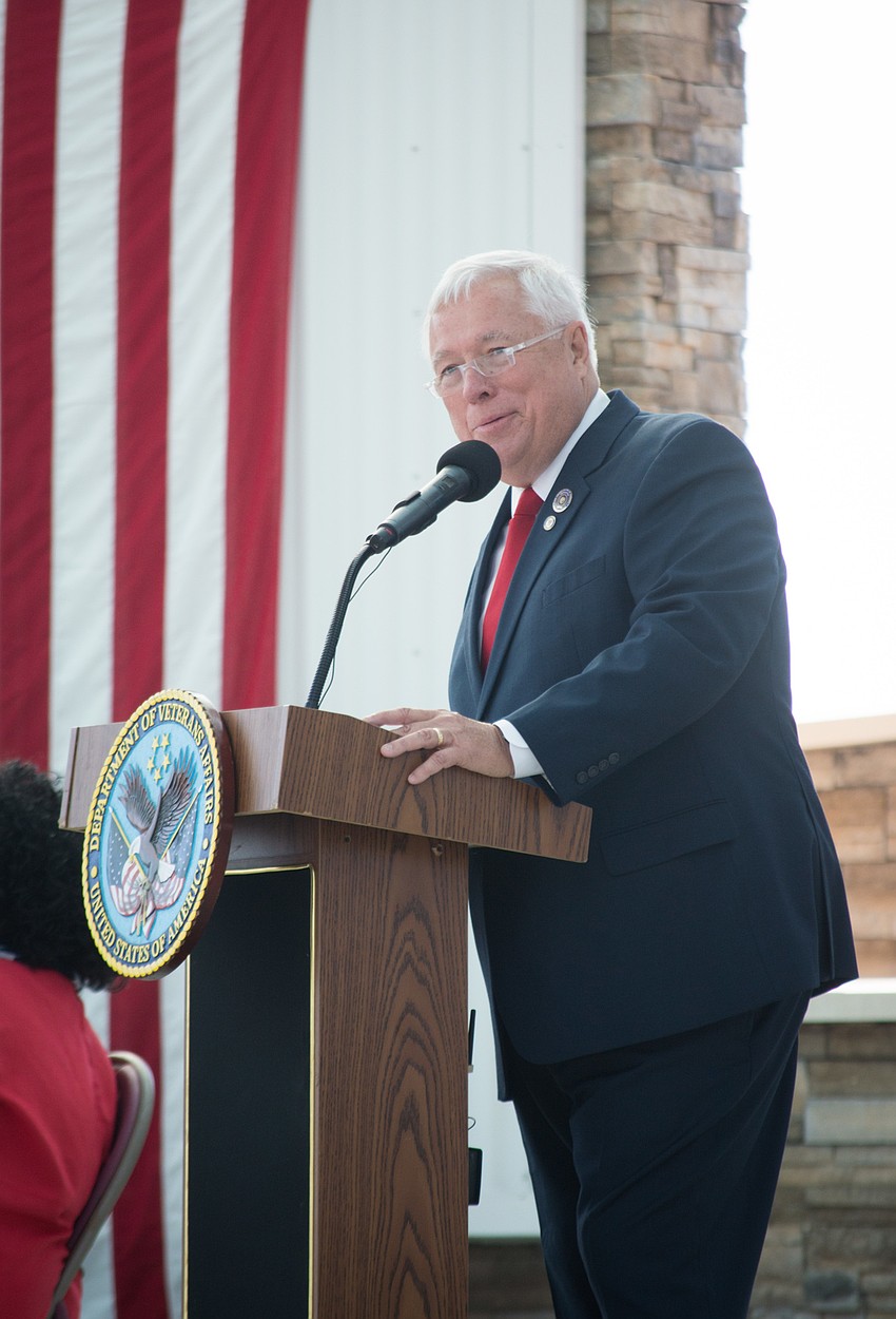 President of Military Officers Association of America Brian McCarthy  served as the master of ceremonies.