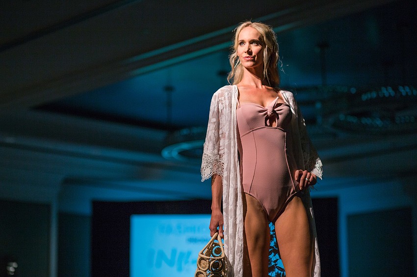 Bathing suit coverups made an appearance.