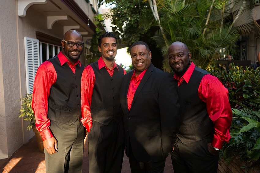 Westcoast Black Theatre Troupe performers Sheldon Rhoden, Michael Mendez, Founder and Artistic Director Nate Jacobs and Leon S. Pitts II.