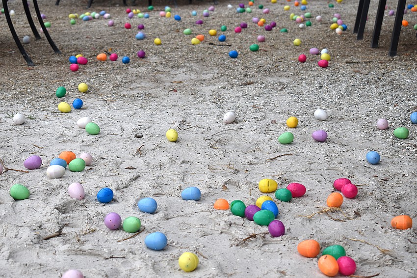 3,500 Easter eggs were filled with candy and scattered around Mar Vista.