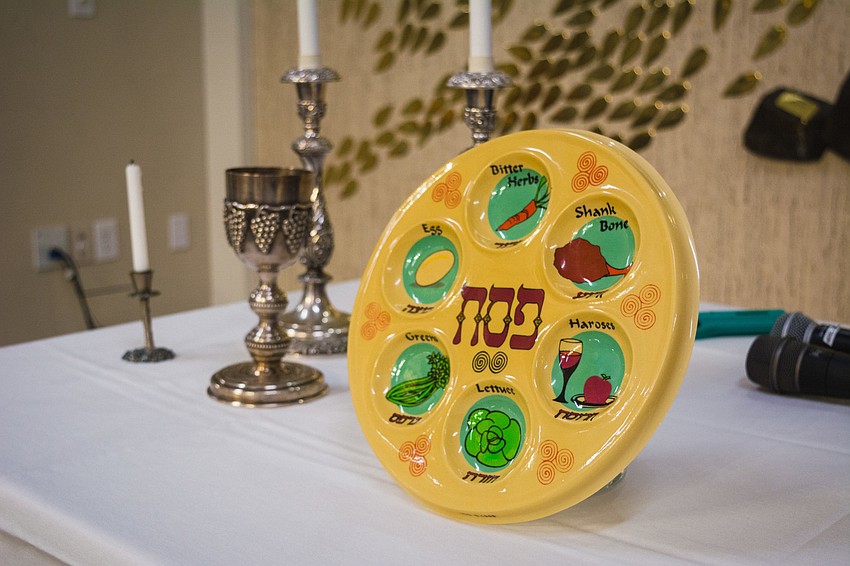 A traditional Seder plate