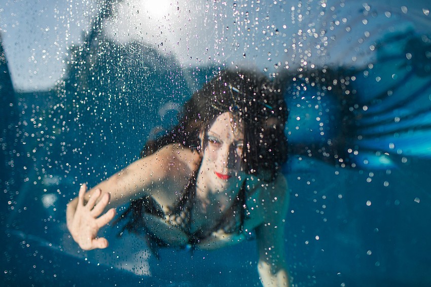 Upon arrival, guests were greeted by a mermaid.