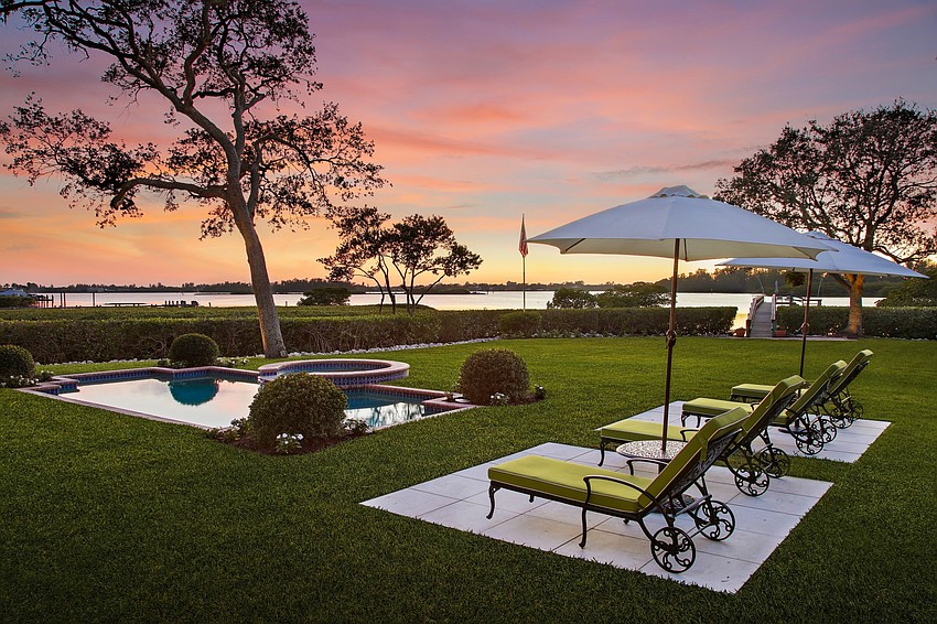 The home at 3930 Red Rock Way has nearly 180 feet of bay frontage.