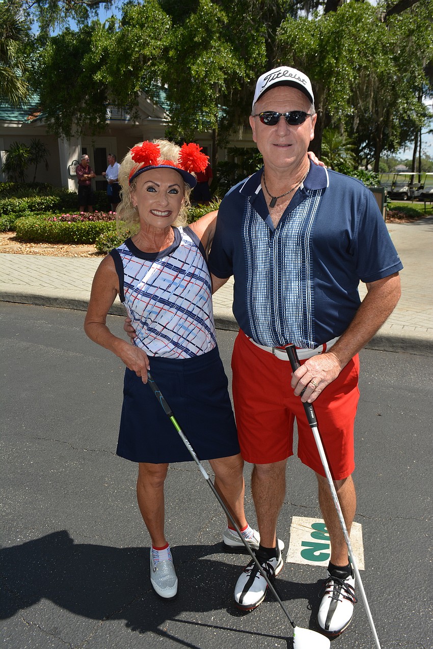 Rosedale's Kate and Robert Keegan get ready to tee off. 
