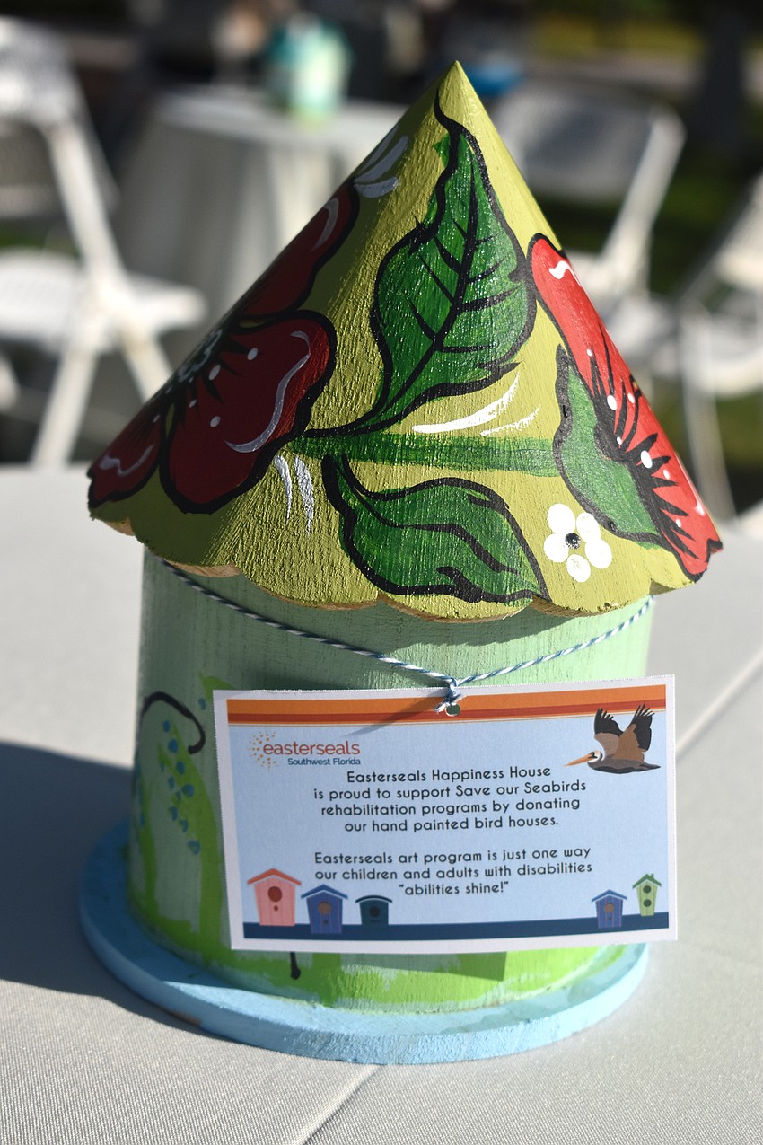 Easterseals Happiness House provided painted bird houses in support of the event.