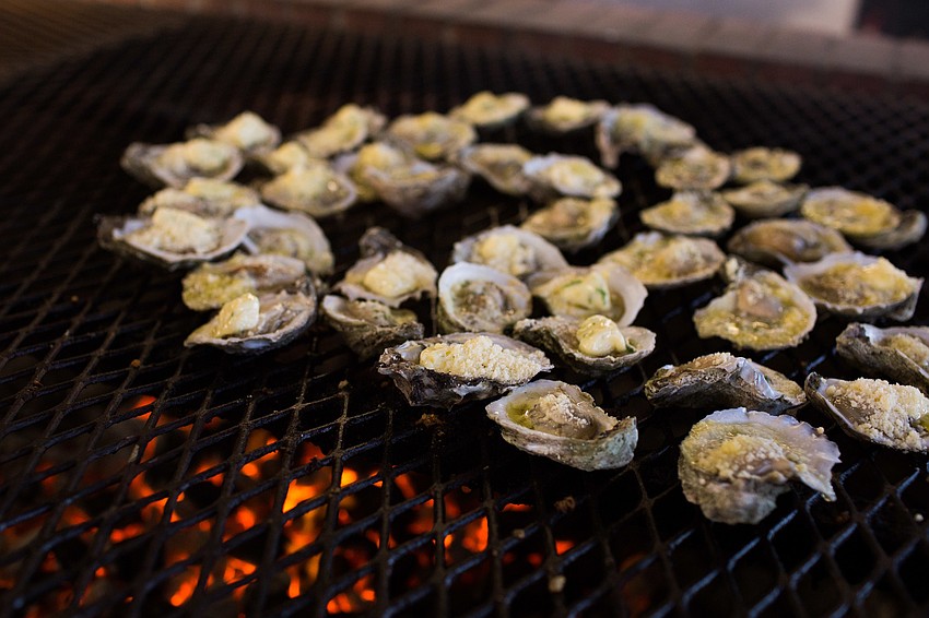 Siesta Key Oyster Bar served oysters.