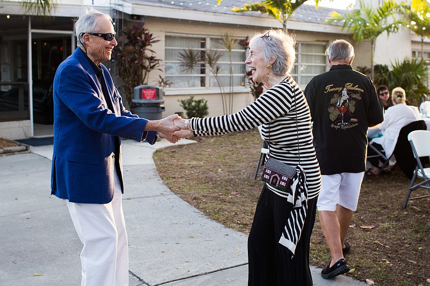 Stu and Carolyn Burstein dance together.