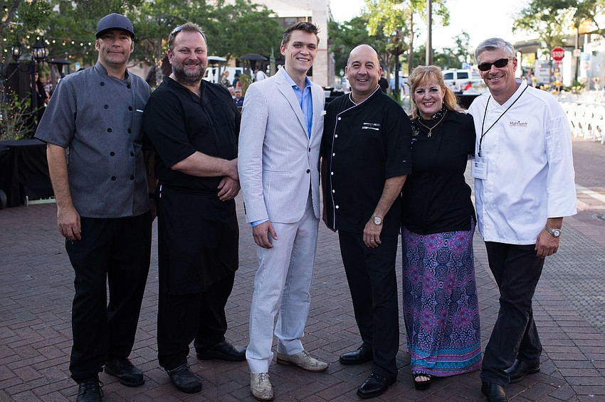Chefs Brian Harmon, Laszlo Bevardi, Samuel Ray, Ysacc Sanchez, Mara Cristiani and Paul Mattison