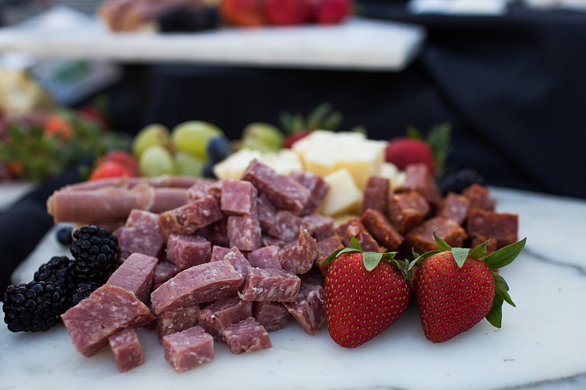 Appetizers were served during the cocktail hour.