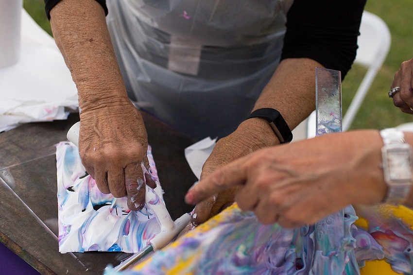Once the shaving cream was on the paper, it was scraped off and almost instantly dried.