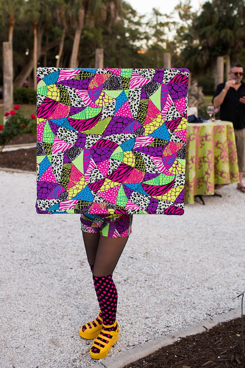 A kaleidoscope model walks around the campus.