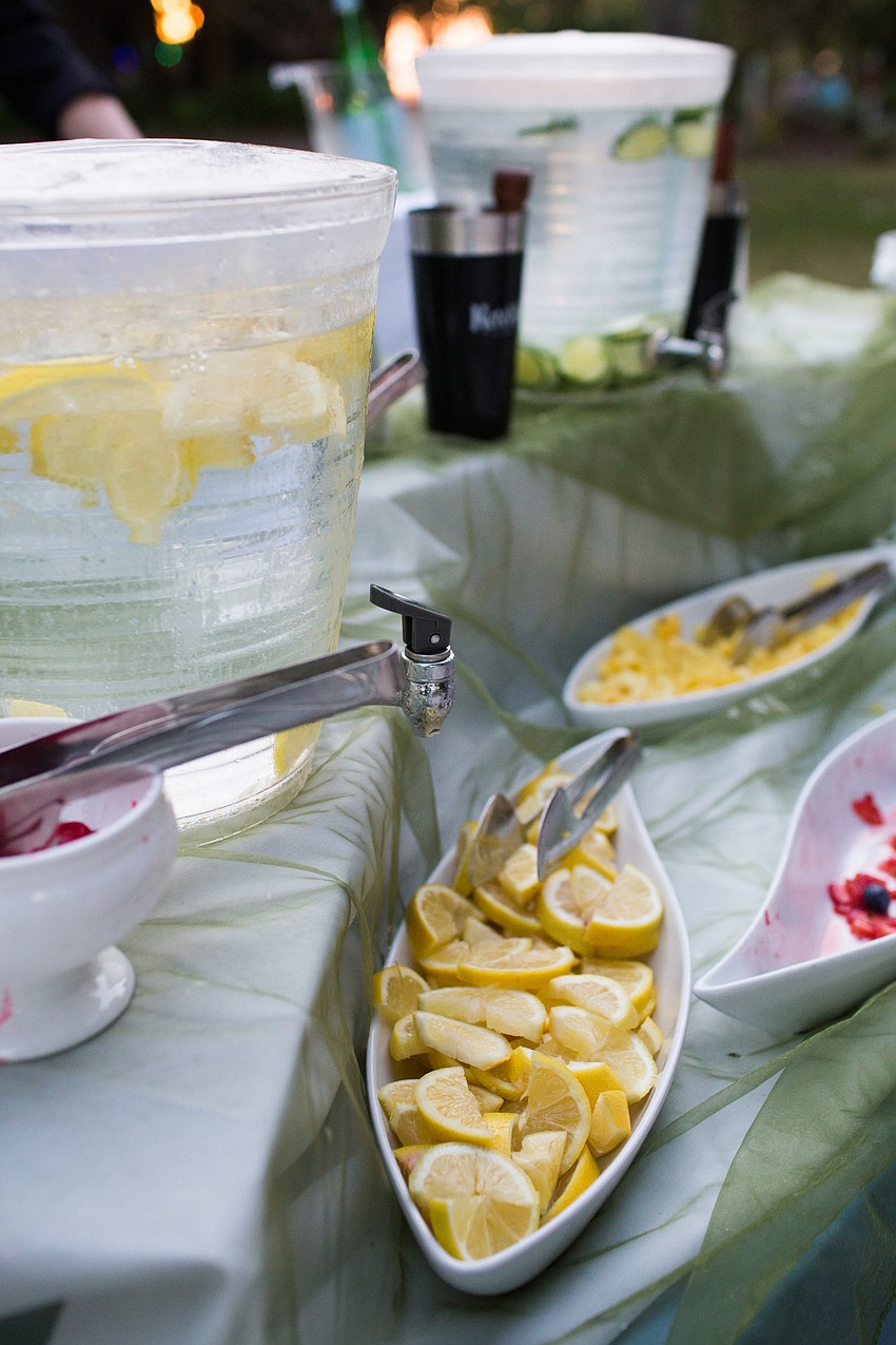 A water station was in the middle of the walk.