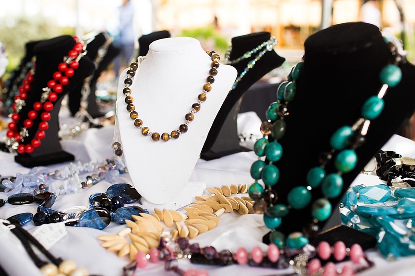 Vintage jewelry was on display for purchase.