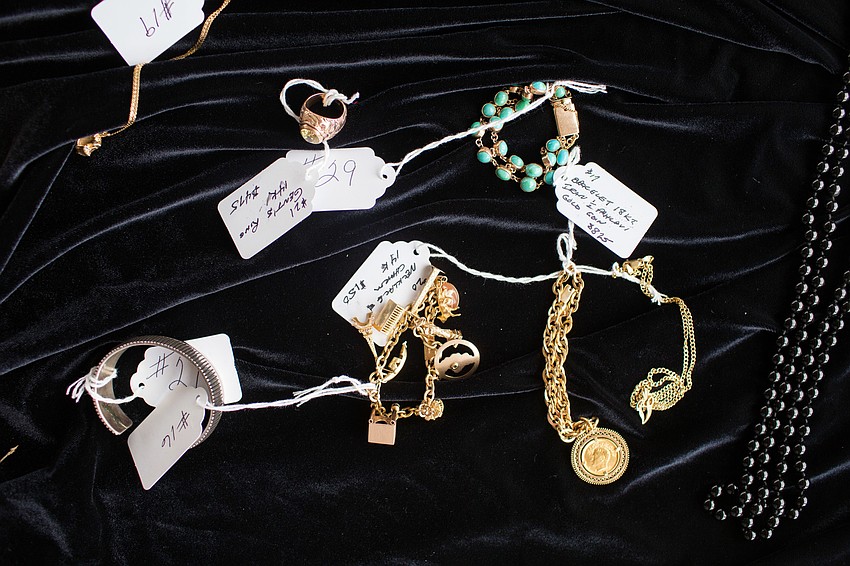 Vintage jewelry included necklaces, bracelets and earrings.