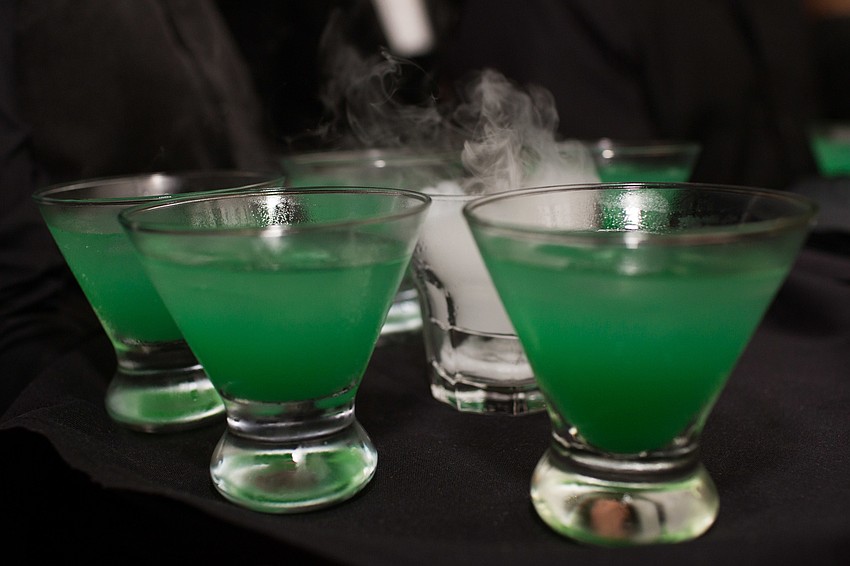 Drinks called Blue Diamond were served throughout cocktail hour.