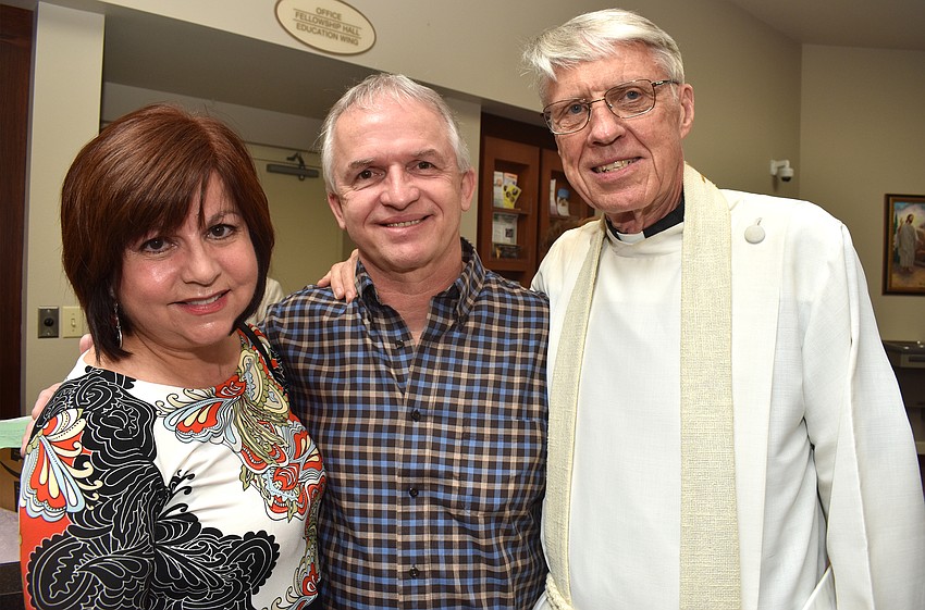 Lynette and Hans Salheiser and the Rev. Eric Wogen