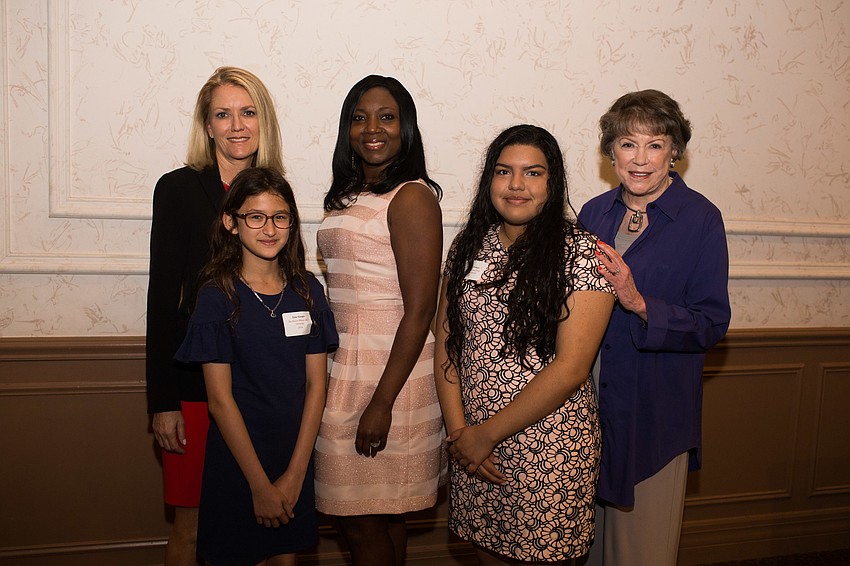Honorees Beth Knopik, Tylee Giorgio, LaShawn Houston-Frost, Jennifer Arreaga and Susan Buck