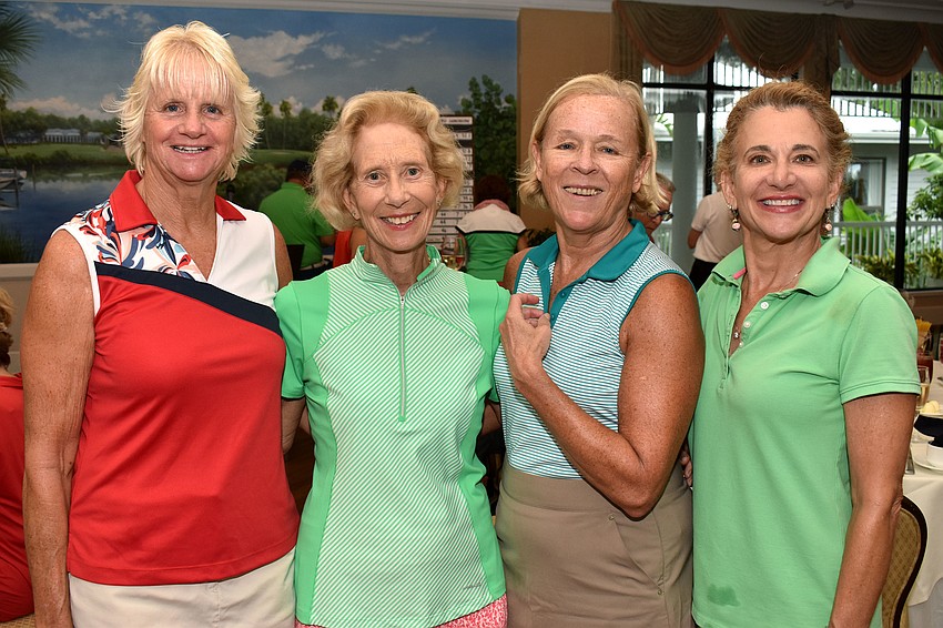 First place team Linda Hargreaves, Diana Emrich, Marie Hunter and Donna Troendle