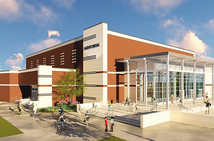 Zoning has changed for the new North River High School, set to open in August 2019. This is a rendering of the auditorium.