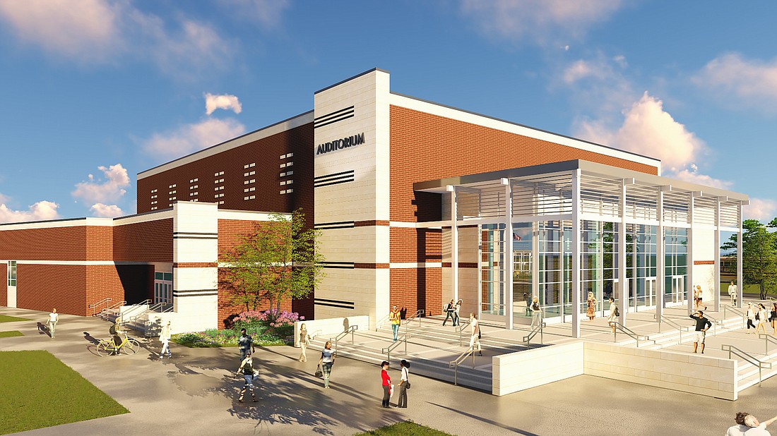 Zoning has changed for the new North River High School, set to open in August 2019. This is a rendering of the auditorium.