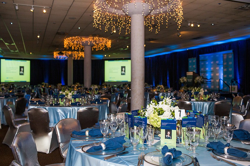 The Michael's On East ballroom was elegantly decorated.