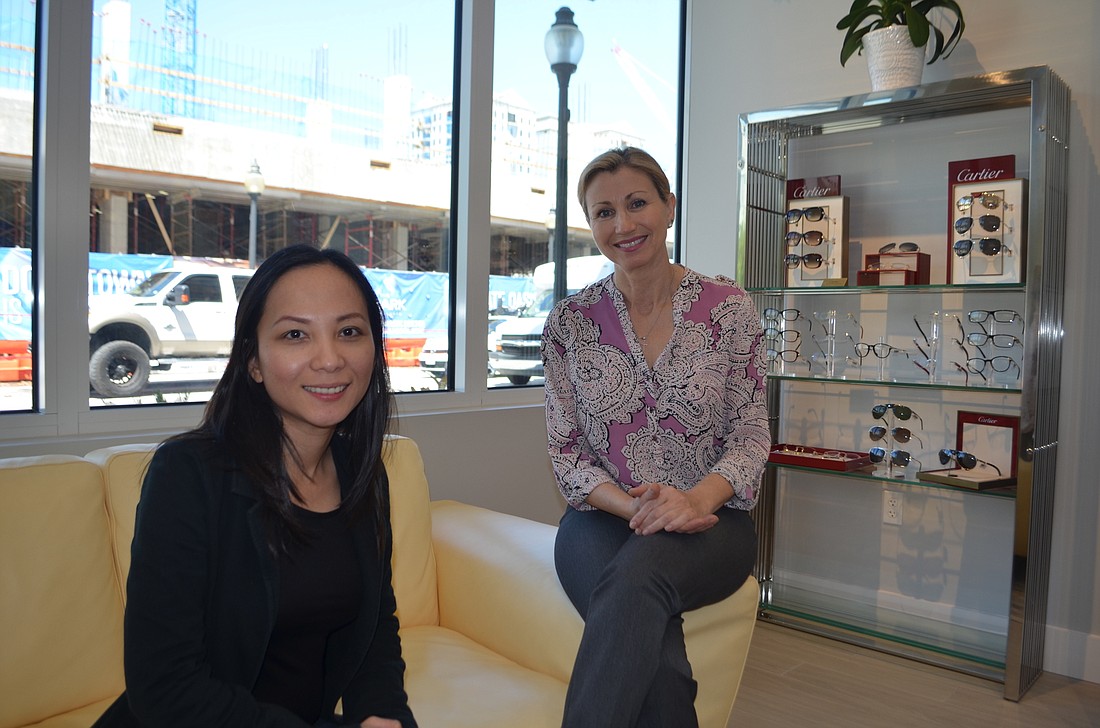 Ly Tran and Fatima Moon are the partners behind Moon & Co. Eyewear, the first tenant to move into the new retail space at 1500 State St.
