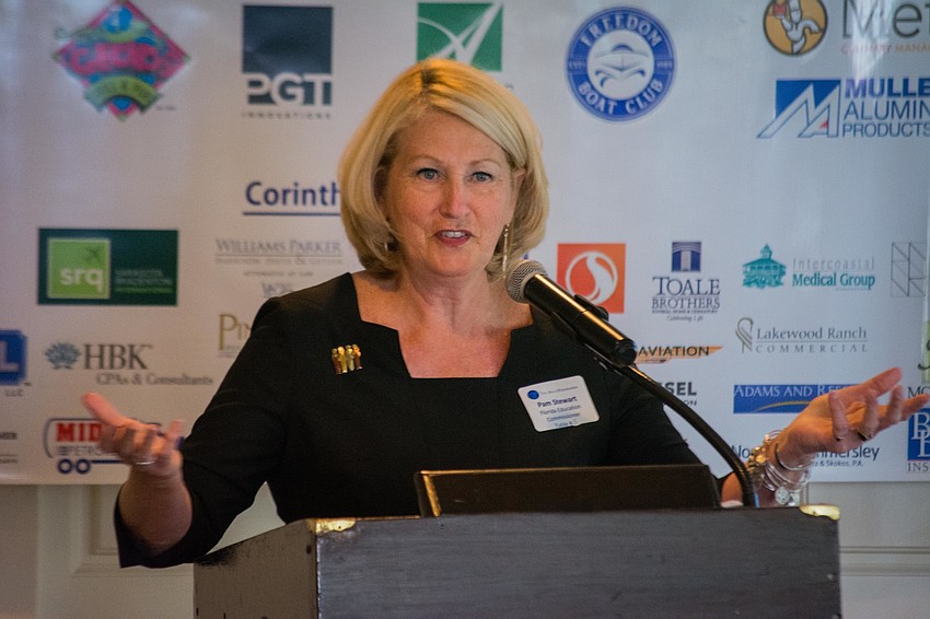 Florida Commissioner of Education Pam Stuart spoke to guests at the Meet the Minds luncheon.