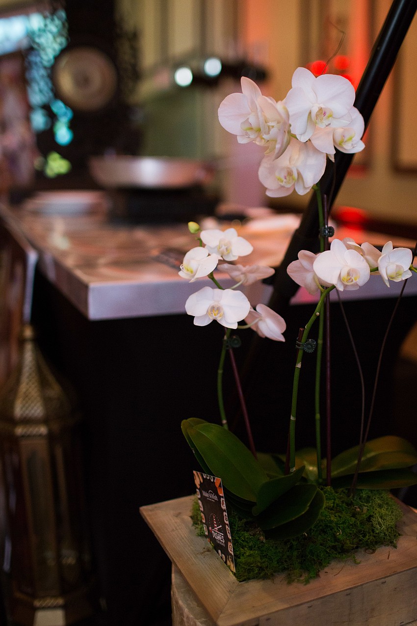 Orchids decorated the tables.