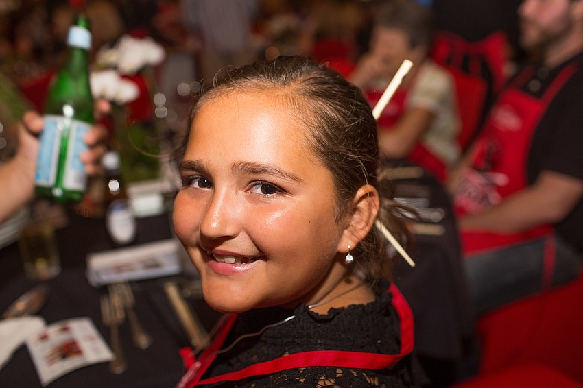 Ellie Blitz put her chopsticks in her hair.