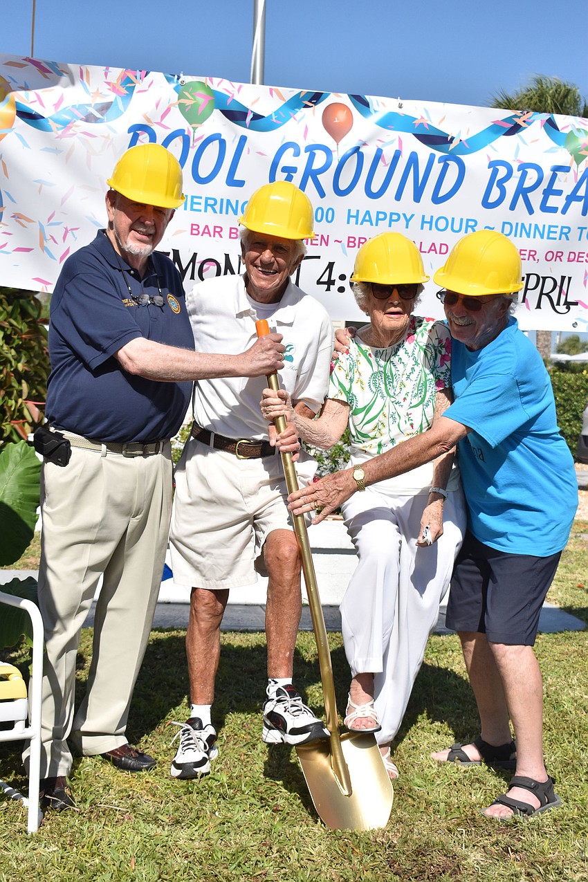Mayor George Spoll, John Balerna, Amy Parker and John Brewer, president of Twin Shores