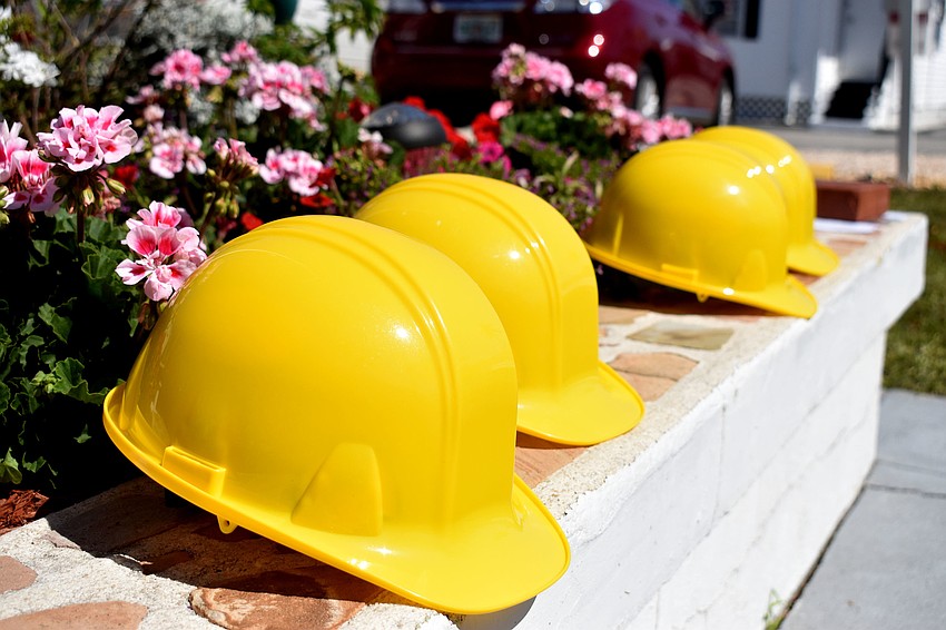 The groundbreaking marks the site for a pool at Twin Shores.