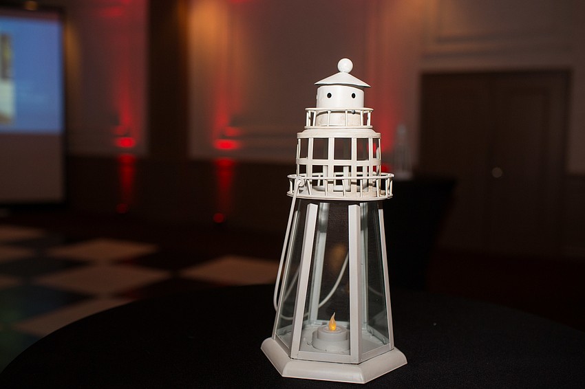 Lighthouses were placed around the ballroom.