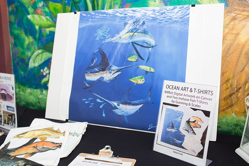 Silent auction items included pieces of art.