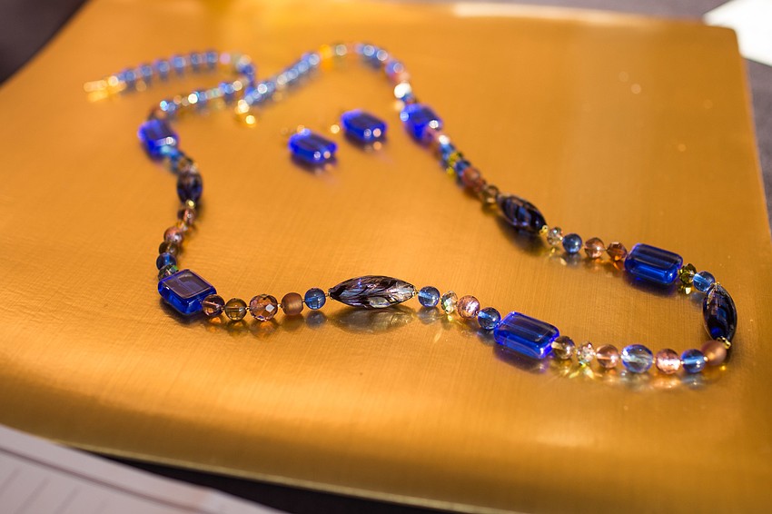 A handmade Murano glass necklace was available in the silent auction.