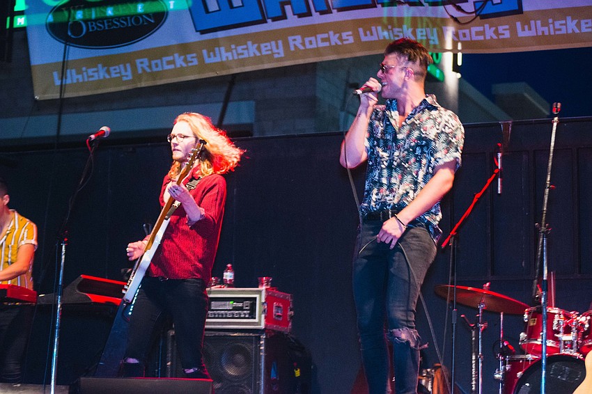 Alex Di Leo performed for the crowd at the Whiskey Rocks Live Music Street Party.