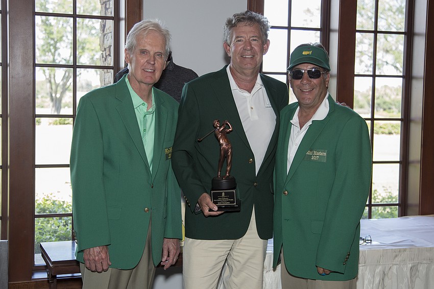 2015 winner rGary Gouty, 2018 winner Bruce Meyers  with the Richard Goldwater Mini-Masters Memorial trophy and 2017 winner Joe Esposito Photo by Mindy Towns