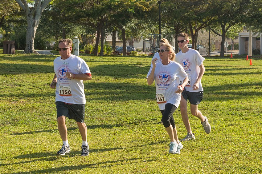 Jim, Colleen and Anne Westman near the finish line.