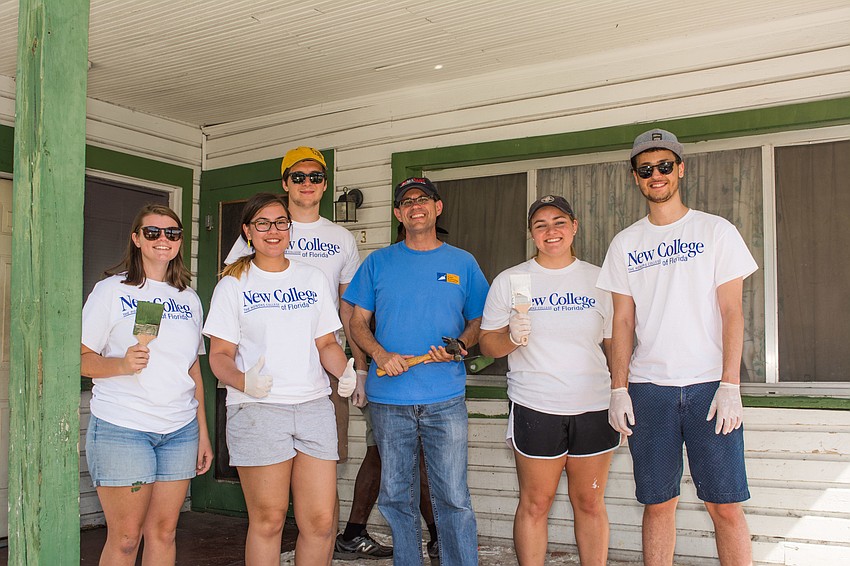 Helen Deberri, Asia Lord, Alex Tiaterry, Uzi Baram, Angela McTigue and Benjamin Weisman led a community effort to revitalize the Wright Bush home.
