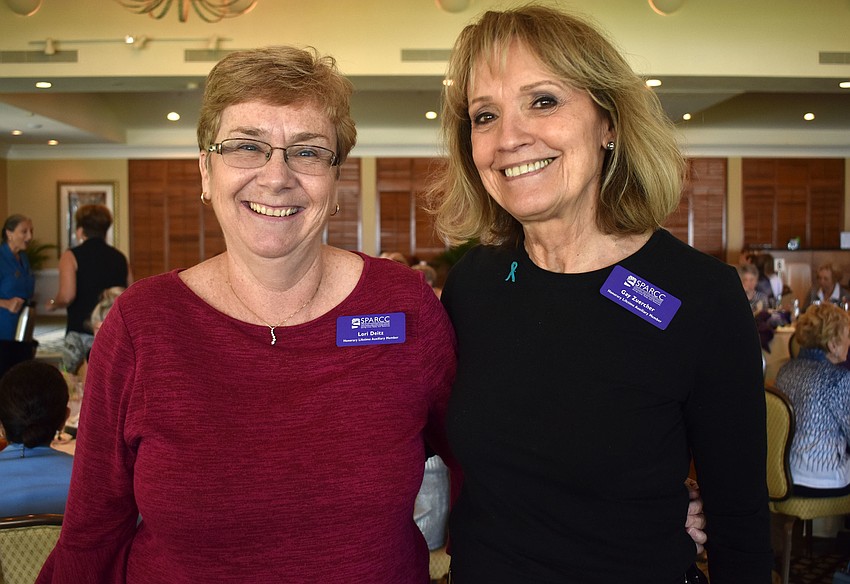 Lori Deitz and Gay Zuercher were named honorary lifetime auxiliary members at the luncheon.