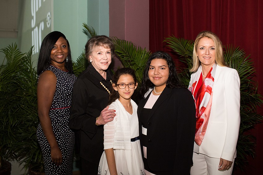 Honorees LaShawn Houston-Frost,  Susan Buck, Tylee Giorgio, Jennifer Arreaga and Beth Knopik