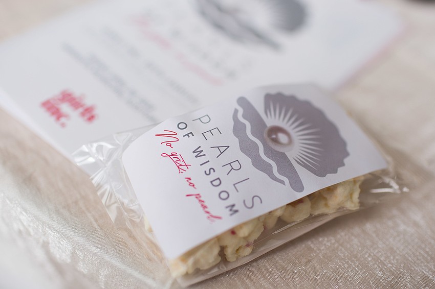 Each guest was given a bag of birthday cake popcorn in celebration of Girls Inc.'s 30th anniversary.