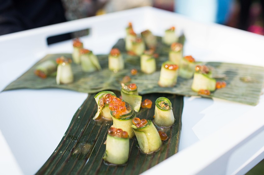 Ahi tuna cucumber rolls were served during social hour.