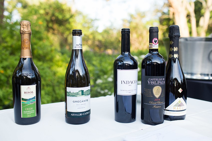 Bottles of the wines served were available for purchase.