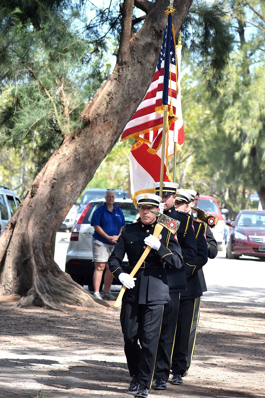 Before the ceremony began, the Sarasota Fire Department presented the colors.