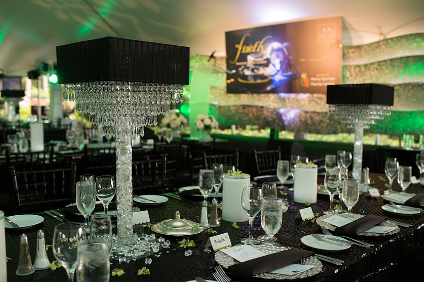 The sponsor tables were elegantly decorated.